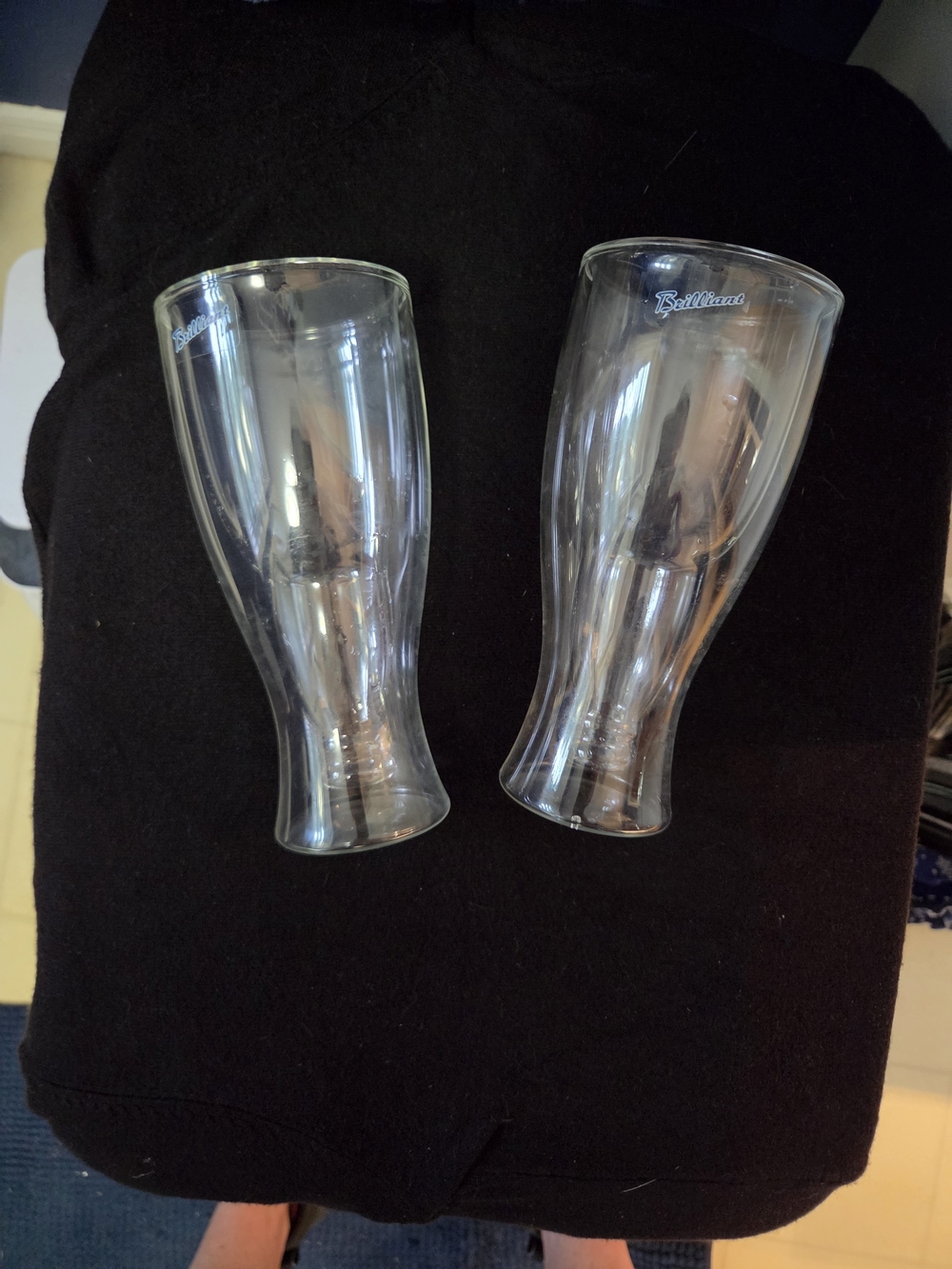 2 Beer Glass Double-Walled Beer Glasses ( In Glass, No Plastic)
